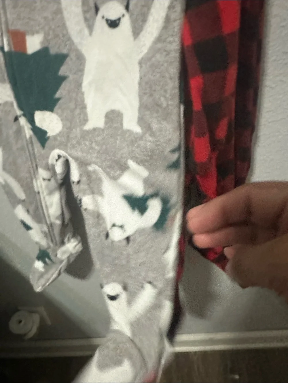 Carter's Red and Black Buffalo Plaid Moose Footed One-Piece